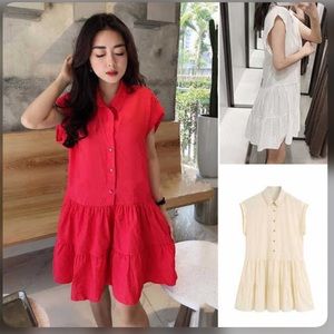 Zara jewel button textured mini dress